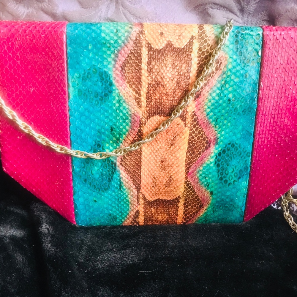 Sexy Vintage Jacomo Exotic-Mix Skin Handbag - Picture 4 of 14